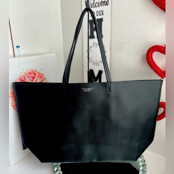 Victoria's Secret Black XL Tote Bag Elegant and Spacious - Picture 1 of 8